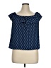 Lily White 100% Polyester Blue Short Sleeve Blouse Size XL - photo 1