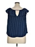 Lily White 100% Polyester Blue Short Sleeve Blouse Size XL - photo 2