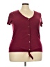 Just Be... Burgundy Short Sleeve Top Size 3X - photo 1
