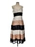 Maison Tara Stripes Silver Cocktail Dress Size 12 - photo 1