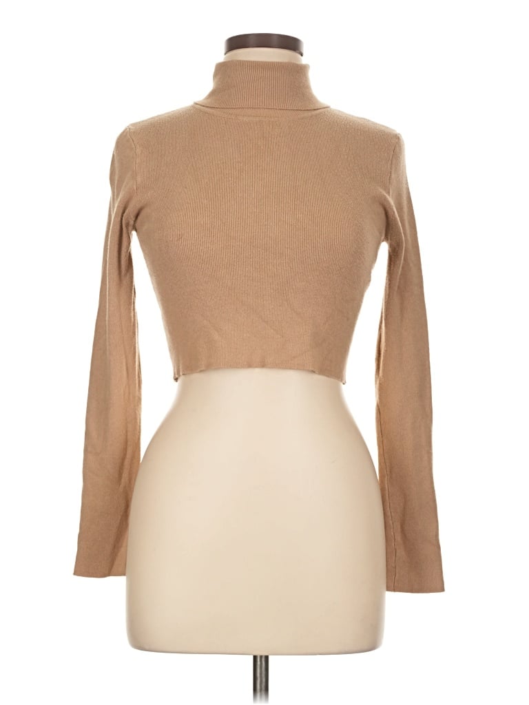 Pre-owned Forever 21 Turtleneck Sweater In Tan