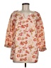 Lands' End 100% Linen Orange 3/4 Sleeve Blouse Size 8 (petite) - photo 1