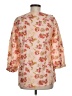 Lands' End 100% Linen Orange 3/4 Sleeve Blouse Size 8 (petite) - photo 2