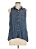 Splendid 100% Tencel Stars Blue Sleeveless Button-Down Shirt Size M - photo 1