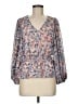 1.State 100% Polyester Blue Long Sleeve Blouse Size M - photo 1