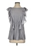 Aqua 100% Polyester Gray Short Sleeve Blouse Size S - photo 1