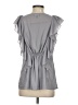 Aqua 100% Polyester Gray Short Sleeve Blouse Size S - photo 2