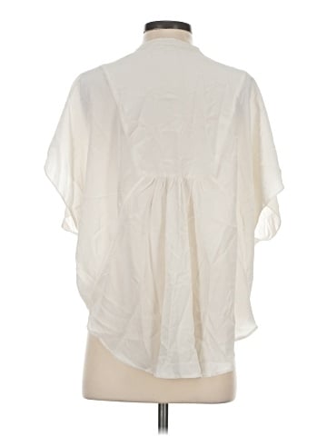 Tangerine Short Sleeve Silk Top (view 2)