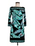 Roulette Graphic Teal Cocktail Dress Size S - photo 1