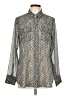 Worth New York 100% Polyester Chevron-herringbone Silver Long Sleeve Blouse Size 10 - photo 1