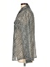 Worth New York 100% Polyester Chevron-herringbone Silver Long Sleeve Blouse Size 10 - photo 5
