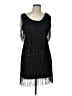 Unbranded 100% Polyester Stars Black Cocktail Dress Size L - photo 1