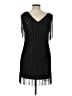 Unbranded 100% Polyester Stars Black Cocktail Dress Size L - photo 2