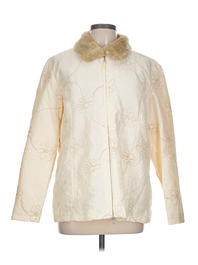 Pre-owned Coldwater Creek Faux Fur Jacket In Ivory