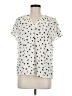 Papermoon 100% Polyester Hearts Ivory Short Sleeve Blouse Size M - photo 1