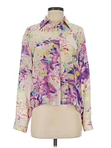 Parker Long Sleeve Silk Top (view 1)