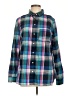 Old Navy 100% Cotton Plaid Blue Teal Long Sleeve Button-Down Shirt Size L - photo 1
