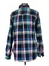 Old Navy 100% Cotton Plaid Blue Teal Long Sleeve Button-Down Shirt Size L - photo 2
