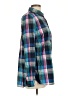 Old Navy 100% Cotton Plaid Blue Teal Long Sleeve Button-Down Shirt Size L - photo 4