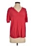 Well Worn 100% Viscose Red Short Sleeve Blouse Size S - photo 1