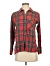 Topshop Plaid Red Long Sleeve Button-Down Shirt Size 2 - photo 1