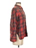 Topshop Plaid Red Long Sleeve Button-Down Shirt Size 2 - photo 4