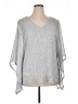 Onyx Nite Silver 3/4 Sleeve Blouse Size XL - photo 1