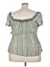 PIANO 100% Polyester Green Short Sleeve Top Size 2X - photo 2