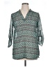 Justify 100% Polyester Teal 3/4 Sleeve Blouse Size XL - photo 1