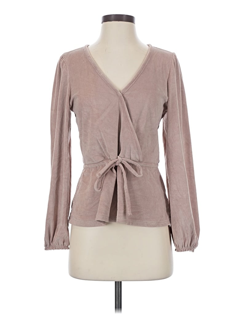 Madewell Long Sleeve Blouse In Tan