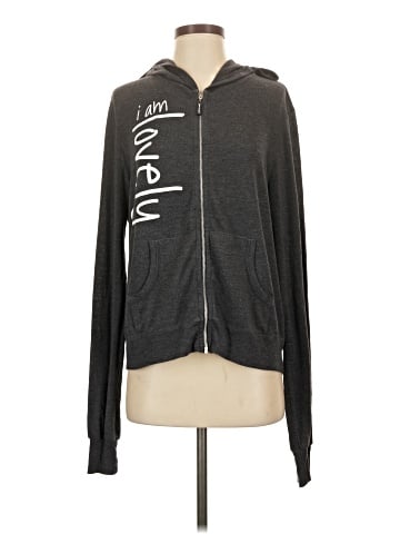 Peace Love World Zip Up Hoodie (view 1)