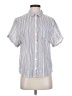 Madewell Stripes White Short Sleeve Button-Down Shirt Size XS - photo 1