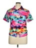 Unbranded 100% Polyester Tropical Pink Short Sleeve Blouse Size XL - photo 1
