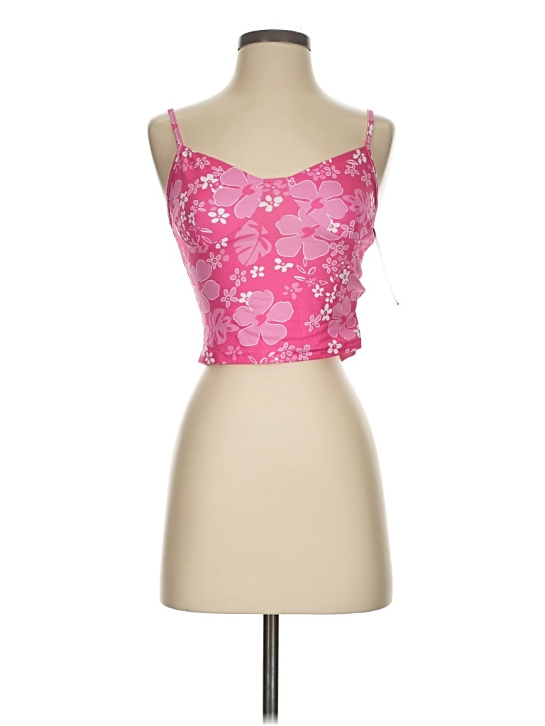 Shein Sleeveless Top Pink Sweetheart Neckline Tops