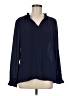 Rose + Olive 100% Polyester Blue Long Sleeve Blouse Size M - photo 1