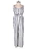 As U Wish Stripes Silver Jumpsuit Size M - photo 1