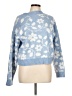 Francesca's Floral Blue Pullover Sweater Size L - photo 1