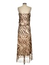 Zara 100% Polyester Animal Print Brown Cocktail Dress Size XS - photo 2