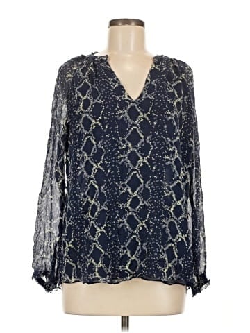 Diane von Furstenberg Long Sleeve Silk Top (view 1)
