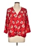 Bobeau 100% Polyester Red 3/4 Sleeve Blouse Size L - photo 1