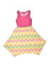 Jona Michelle 100% Polyester Chevron-herringbone Pink Dress Size 6 - photo 2