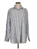 Koi Stripes Silver Long Sleeve Button-Down Shirt Size S - photo 1