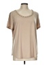 Susan Graver Tan Short Sleeve Blouse Size L - photo 1