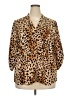Calvin Klein Animal Print Tan 3/4 Sleeve Blouse Size XXL (estimated) - photo 1