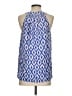 Lilly Pulitzer 100% Silk Aztec Or Tribal Print Checkered-gingham Graphic Tropical Blue Sleeveless Silk Top Size S - photo 2