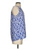 Lilly Pulitzer 100% Silk Aztec Or Tribal Print Checkered-gingham Graphic Tropical Blue Sleeveless Silk Top Size S - photo 4