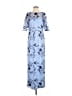 JS Collections 100% Polyester Floral Blue Casual Dress Size 8 - photo 1