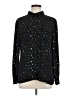 Studio Works 100% Polyester Stars Black Long Sleeve Blouse Size L - photo 1