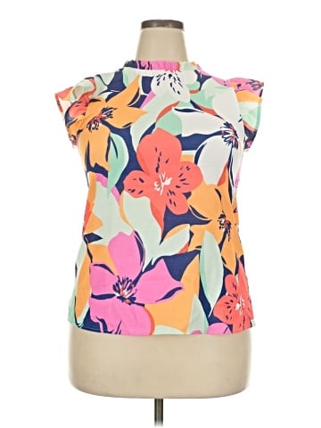Cotton Bleu Sleeveless Blouse (view 1)
