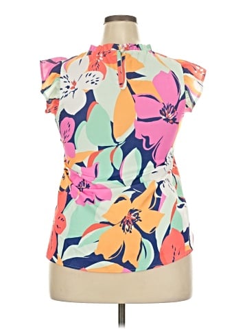 Cotton Bleu Sleeveless Blouse (view 2)